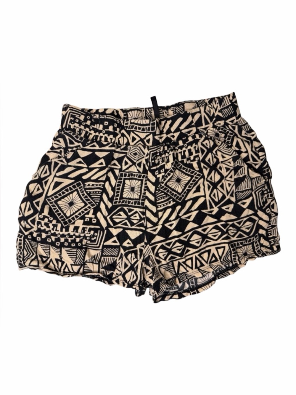 Candy Rain Women's Large Geometric Black and Cream Soft Shorts